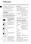 Page 5050
PTConserve este manual de instruções em um lugar
seguro para qualquer posterior consulta. Em caso de
venda, transferência ou transporte da máquina, verificar
que o manual esteja sempre com a mesma, de modo
que o novo proprietário possa aprender o
funcionamento e conhecer as características.
! Ler atentamente as seguintes instruções,  pois contêm
indicações extremamente importantes sobre a
instalação, o uso e a segurança.
Desembalagem
1. Tire a máquina de lavar roupa da embalagem.
2. Verificar se a...