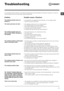 Page 11GB
11
Troubleshooting
Your washing machine could fail to work. Before contacting the Technical Assistance Centre (see “Assistance”), make sure 
that the problem cannot be solved easily using the following list. 
Problem:
The washing machine does not 
switch on.
The wash cycle does not start.
The washing machine does not 
take in water (“H2O” will flash on 
the display).
The washing machine continuously 
takes in and drains water.
The washing machine does not 
drain or spin.
The washing machine vibrates a...