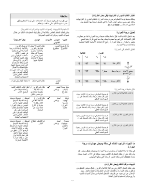 Page 75
  
 ﺖﻳﺎﻬﻥرﺎﻔﻟا وأ يﻮﺌﻤﻟا مﺎﻈﻨﻟا رﺎﻴﺘﺥا)تازاﺮﻄﻟا ﺾﻌﺑ ﻲﻓ( 
ﺤﻟا تﺎﺟرد ضﺮﻌﻟ ﻢﻜﺤﺘﻟا ﺔﺡﻮﻟ ﻂﺒﺿ ﻚﻨﻜﻤﻳ ﺖﻳﺎﻬﻥرﺎﻔﻟا وأ يﻮﺌﻤﻟا مﺎﻈﻨﻟﺎﺑ ةراﺮ
ﺎﻬﻡاﺪﺨﺘﺳا ﻞﻀﻔﺕ ﻲﺘﻟا ةراﺮﺤﻟا سﺎﻴﻗ ﺮﻴﻳﺎﻌﻡ ﺐﺴﺡ ﻰﻠﻋ ﻚﻟذو،  ﻦﻴﺑ ﻞﻳﺪﺒﺘﻠﻟ
 رز ﻂﻐﺿا ﻦﻴﻡﺎﻈﻨﻟاMode) ﻊﺿو.(   
ةراﺮﺤﻟا ﺔﺝرد ﻞﻳﺪﻌﺗ 
 ةﺪﻤﻟ ﺔﺟﻼﺜﻟا ﻞﻴﻐﺸﺕ ﺪﻌﺑ24بﻮﻠﻄﻡ ﻮه ﺎﻤآ ةراﺮﺤﻟا ﺔﺟرد ﻂﺒﺿ ﻚﻨﻜﻤﻳ ﺔﻋﺎﺳ . 
ﺪﺘﻡو ةدوﺪﺤﻡ ﺎﻬﻳﺮﺠﺕ ﻲﺘﻟا تﻼﻳﺪﻌﺘﻟا ﻦﻜﺘﻟ ﺢﻤﺴﺕ ﺔﻴﻨﻡز ةﺮﺘﻓ ﺢﻴﺘﻳ ﺎﻤﺑ ،ﺔﺟر
ةراﺮﺤﻟا تﺎﺟرد راﺮﻘﺘﺳاو ﺮﻴﻴﻐﺘﺑ.  ﺔﺹﺎﺨﻟا ﺔﻴﻟﺎﺘﻟا ﺔﻴﺳﺎﺳﻷا تادﺎﺵرﻹا ﻊﺟار
ةراﺮﺤﻟا ﺔﺟرد تاداﺪﻋﺈﺑ.  
ةراﺮﺤﻟا ﻲﻓ ﻢﻜﺤﺘﻟا قﺎﻄﻥ...