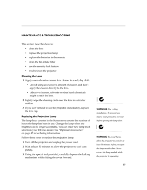 Page 3737
MAINTENANCE & TROUBLESHOOTING
:
F 

F 	
	?
	
F 	



F 


#
F #

F 	?
Cleaning the Lens
1		
!





 
F
$


G

		
 
F






...