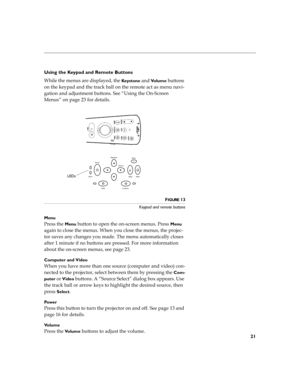 Page 2921
Using the Keypad and Remote Buttons

	



	

Key s t o n e

Vo l u m e
		


	
(

	
	(


	
	
	



	

A		
		
+
N2
	
+

0O

 ,
#
	
FIGURE 13
Keypad and remote buttons
Menu 
?
	
Menu
		
	

	


?
Menu


	

	




	

	
A
	





 

		


#	

	
#

...