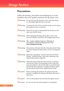 Page 3
2English ...

Usage Notice

Precautions
	
Follow all warnings, precautions and maintenance as recom-
mended in this user’s guide to maximize the life of your unit.
Warning-		
Do	not	look	into	the	projector’s	lens	when	the	lamp	is	
on.	The	bright	light	may	hurt	your	eyes.
Warning-		 To	reduce	the	risk	of	fire	or	electric	shock,	do	not	expose	
this	product	to	rain	or	moisture.
Warning-		 Please	do	not	open	or	disassemble	the	product	as	this 	
may	cause	electric	shock.
Warning-	 	
When	changing	the	lamp,...