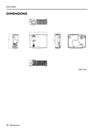 Page 32Dimensions 32 User’s Guide
DIMENSIONS 
Unit: mm
307.5307.5
242.23242.23
109.46109.46 