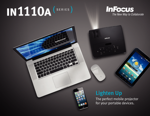 Page 1Lighten Up
in 1110a
The perfect mobile projector 
for your portable devices. 