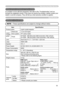 Page 55
55

Warranty And After-Ser vice
Warranty and after-service
If a problem occurs with the equipment, ﬁrst refer to the “Troubleshooting” and run 
through the suggested checks. If this does not resolve the problem, please contact your 
dealer or service company. They will tell you what warranty condition is applied.
Speciﬁcations
Speciﬁcations
NOTE  • These speciﬁcations are subject to change without notice.
Item Speciﬁcation
Product nameLiquid crystal projector
Liquid
Crystal
panel
Panel size1.5 cm (0.6...