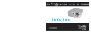 Page 1User’s Guide
InFocus Corporation
In the Americas:
27700B SW Parkway Avenue 
Wilsonville, Oregon 97070-9215
1-800-294-6400 
•503-685-8888
Fax : 503-685-8887
http://www.infocus.com
[ English • Français • Deutsch • Español • Italiano • Norsk ]
User’s GuideScreenPlay 4800
In Europe:
InFocus International B.V.
Strawinskylaan 585
1077 XX Amsterdam
The Netherlands 
Phone: (31) 20 5792000
Fax: (31) 20 5792999
In Asia : 
238A Thomson Road
#18-01/04 Novena Square
Singapore 307684
Telephone: (65) 6334-9005
Fax :...