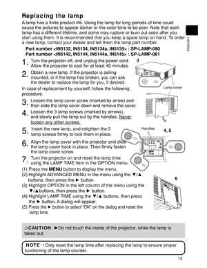 Page 1513
ENGLISH
Replacing the lamp
$ODPSKDVD