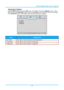 Page 40  – 33 – 
Advanced 2 Feature 
Press the Menu button to open the OSD menu. Press ◄► to move to the Settings 1 menu. Press 
▲▼ to move to the Advanced 2 menu and then press Enter or ►. Press ▲▼ to move up and down 
in the Advanced 2 menu. Press ◄► to enter and change values for setting. 
 
ITEM DESCRIPTION 
Test Pattern Press ◄► to enter and select an internal test pattern. 
H Image Shift Press ◄► to enter and select H Image Shift. 
V Image Shift Press ◄► to enter and select V Image Shift. 
  