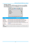 Page 34— 27 — 
Advanced 1 Features 
Press the Menu button to open the OSD menu. Press the ◄► buttons to move to the Settings 1 
menu. Press the ▲▼ buttons to move to the Advanced 1 menu and then press  (Enter) or ►. 
Press the ▲▼ buttons to move up and down in the Advanced 1 menu. Press the ◄► buttons to 
enter and change setting values. 
 
ITEM DESCRIPTION 
Language Press the ◄► buttons to enter and select a different localization MenuK 
Security Lock  Press the ◄► buttons to enter and enable or disable the...