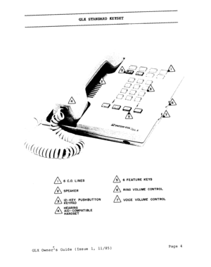 Page 13GLX STANDARD KEYSET 
A 6 C.O. LINES 
n 2 SPEAKER 
n 3 I