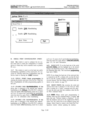 Page 468INTER-TELPRACTICESIM.X/GMX 256 INS-TION & MAINTENANCEPROGRAMMINGIssue 1, November 1994
Actions setup Exit
Serial Port.
‘.‘.‘.‘...‘.:.:.:.:.:.:i~.:.:.:.:.:.:.:.:::::~~~:.:.:..., . . .. . . . . . . . . ..A. :.::::::.:.:.:.:
-4:$y..:‘:.:.:.:.:.~w :(“’z... :x :,::‘.‘.‘C .““‘:““......““‘::::.... ,.,.,.,.,....~~..“‘,.,.,‘.,.,~x.:.:.: .,.,. :.:.:.:.:.:.:.:.:.:.: .....,.,.“.,.,.~~E
. ..A. A.......:‘.‘. .: ‘:: ” “:.:.:‘i.‘.:.~.:.:...; A.. . . ..A.... . . . . . . . . _, . ,,~,., ,,,,. _, _, _,1.. . . . . . . . . ....