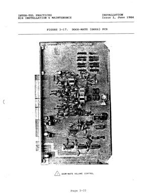 Page 64INTER-TEL PRACTICES INSTALLATION 
824 INSTALLATION h MAINTENANCE Issue 1, June 1984 
FIGURE 3-17. DOOR-MATE (DOOR) PCB 
b NCU-MATE VOLUME CONTROL 
Page 3-33  