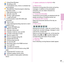 Page 3129
Basic Operation
 : Using Smart Browser : 3D setting is ON : A phonebook entry, memo or schedule has 
secret attribute
 : Music&Video Channel program obtaining 
reservation exists
 : High-pitched alarm is ON : Kid-safe mode ON : During i-αppli operation : i-αppli call exists : Communication mode ON (USB cable 
connected)
 : Alarm is set : 1Seg watching/recording reserved or alarm 
of Memo is set
 : Inside OFFICEED area : Manner mode ON : Call alert volume OFF : Vibration mode for voice call ON : In...