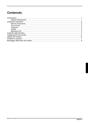 Page 67Edizione 2Italiano
Contenuto
Introduzione .......................................................................................................................................... 1
Ulteriori informazioni..................................................................................................................... 1
Indicazioni importanti ............................................................................................................................ 2
Norme di...