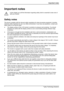 Page 6
 Important notes 
Important notes 
! 
In this chapter you will find information regardi ng safety which is essential to take note of 
with your monitor. 
Safety notes 
This device complies with the relevant safety  regulations for data processing equipment, including 
electronic office machines for use in an office  environment. If you have any questions, contact your 
sales outlet or our Service desk. 
●   The display surface of the LCD monitor is  sensitive to pressure and scratches. You should...