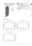 Page 45Preparations
9 ENGLISH
DFit the 2 fastening hooks (rawl plugs and fastening
hooks arenotincluded in the items supplied) horizon-
tally to the wall with the appropriate distance between
them (for this distance see Drilling template).
Openings for
fastening
hooks
min. 6.5 mm dia.
Drilling template
The fastening material must be designed for 3-times
the weight of the display. If necessary, please con-
sult a qualified installer.
DPosition the LCD/plasma TV so that the fastening hooks
can be introduced into...