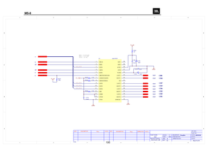 Page 101
1
2
3
4
56
ABC D
6
5
4
3
2
1
D
CBA
I2S_OUT0I2S_OUT1I2S_OUT2I2S_OUT3
R264
10
C170
0.1uFR165 5.1k
C168 10uF
C194 10uF
C174 0.1uF
R164 5.1k
R293
100k
C190
0.1uF
R160 5.1k
MCLK
1BICK
2SDTI1
3LRCK
4RSTB
5SMUTE/CSN/CAD0
6ACKS/CCLK/SCL
7DIF0/CDTI/SDA
8SDTI2
9SDTI3
10SDTI4
11DIF1
12DEM0
13DVDD
14DVSS
15
DEM1/I2C 16ROUT417LOUT418ROUT3 19LOUT320ROUT2 21LOUT2
22P/S23ROUT1
24LOUT125VCOM
26AVSS27AVDD
28DZF229DZF1
30
U9 AK4359VF
GND2
AGND
5V_ON
5V_ON
5V_ON
DAC_MCLKM_BCLK
DAC_RESET#DAC_MUTEI2S_OUT[3:0]...