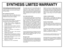 Page 172SYNTHESIS LIMITED WARRANTY
The JBL Synthesis products listed below are warranted
for the period stated from the date of original purchase:
Amplifiers, Equalizers, and Surround Sound Processors –
two (2) year warranty.
Who is protected by this warranty?
Your JBL warranty protects the original owner and all
subsequent owners, so long as the original bill of sale is
presented when warranty service is requested.
What is covered by the JBL warranty?
Your JBL warranty covers all defects in the material and...