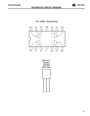 Page 1312
Powered SubwooferARC SUB 8
INTEGRATED CIRCUIT DIAGRAM 