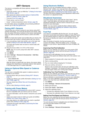 Page 30ANT+Sensors
The device is compatible with these optional, wireless ANT+ accessories.
