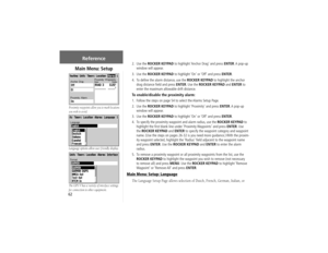 Page 7262
2. Use the ROCKER KEYPAD to highlight ‘Anchor Drag’ and press ENTER. A  pop-up 
window will appear.
3. Use the ROCKER KEYPAD to highlight ‘On’ or ‘Off’ and press ENTER.
4.  To deﬁ ne the alarm distance, use the ROCKER KEYPAD to highlight the anchor 
drag distance ﬁ eld and press ENTER. Use the ROCKER KEYPAD and ENTER to 
enter the maximum allowable drift distance.To enable/disable the proximity alarm:1.  Follow the steps on page 54 to select the Alarms Setup Page.
2. Use the ROCKER KEYPAD to highlight...