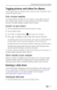 Page 33Reviewing pictures and videos
 27
Tagging pictures and videos for albums
Use the Album feature in Review mode to tag the pictures and videos in your 
camera with album names.
First—on your computer
Use Kodak EasyShare software (V 3.0 or higher) to create album names on 
your computer, then copy up to 32 album names to the camera’s internal 
memory. See Kodak EasyShare software Help for details.
Second—on your camera
1Press the Review button, then locate the picture or video.
2Press the Menu button....