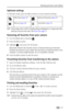 Page 47Sharing pictures and videos
 41
Optional settings
In Favorites mode, press the Menu button to access optional settings.
NOTE:  Pictures taken at the 5.4 MP (3:2) quality setting are displayed at a 3:2 aspect ratio with a 
black bar at the top of the screen. (See Picture Size, page 21.)
Removing all favorites from your camera
1Turn the Mode dial to Favorites  .
2Press the Menu button.
3Highlight  , then press the OK button.
All pictures stored in the Favorites section of internal memory are removed....