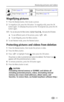 Page 31Reviewing pictures and videos
 25
Magnifying pictures
1Press the Review button, then locate a picture. 
2To magnify at 2X, press the OK button. To magnify at 4X, press the OK 
button again. To redisplay the picture at the 1X (original) size, press the OK 
button again.
NOTE:  You can also press the Menu button, highlight Magnify , then press the OK button.
■To see different parts of the picture, press    .
■To exit Magnify, press the Menu button.
3To exit Review mode, press the Review button.
Protecting...