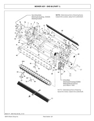 Page 33MOWER ASY - SHD 88 (PART 1)
©2016 Alamo Group Inc.
Parts Section -28
803211P - SHD Flail (03-04)_10-16 