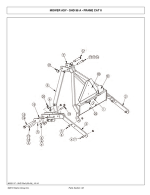 Page 57MOWER ASY - SHD 96 A - FRAME CAT II
©2016 Alamo Group Inc.
Parts Section -52
803211P - SHD Flail (03-04)_10-16 