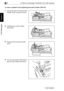 Page 22588.3 When the Message “ORIGINAL DOC.JAM” Appears
8-16 Di1611/Di2011
Error Messages
Chapter 8
To clear a misfeed in the Duplexing Document Feeder (AFR-19)
1Pull up the lever for the Document 
Feeder Cover to open the cover.
2Carefully pull out any misfed 
documents.
3Swing up the Document Guide 
Lever.
4Turn the Document Feed Knob to 
feed out any misfed documents.
Downloaded From ManualsPrinter.com Manuals 