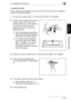 Page 643.3 Loading the Document3
Di1611/Di2011 3-15
Basic Operations
Chapter 3
To position a book
When copying two facing pages of a bound document, such as a book or magazine, 
position it as described below.
1Lift open the Original Cover, or the Document Feeder if it is installed.
2Position the book face down onto the 
Original Glass, with the top of the 
book toward the rear of the machine 
and with the center of the book 
aligned with the mark in the 
Document Scale.
?Have the necessary precautions 
been...