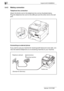 Page 363Layout and installation
3-10 bizhub 131f/190f
3.4.3 Making connection
Telephone line connection
Attach the ferrite core to the telephone line cord as illustrated below. 
Plug the telephone line cord to the LINE jack and the other end to the wall 
jack.
Connecting an external phone
If you want to use your machine for receiving both faxes and voice calls, con-
nect the external telephone (or an answering machine) to your machine.
L
I
N
EPHONE1
PHONE2L
I
N
E
P
H
O
N
E
1
P
H
O
N
E
2
Ferrite 
core
Telephone...