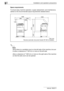 Page 462Installation and operation precautions
2-20 bizhub 163/211Space requirements
To ensure easy machine operation, supply replacement, and maintenance, 
adhere to the recommended space requirements detailed below.
2
Note 
Since there is a ventilation duct on the left side of the machine, be sure 
to allow a clearance of *100 mm or more on the left side.
Allow a clearance of **400 mm or more on the right side of the machine 
so that the side cover can be opened.
Unit: mm
1069
1100
1099
**400 599
1475
375...