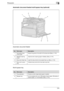 Page 59Precaution3
bizhub 163/211 3-9Automatic document feeder/multi bypass tray (optional)
Automatic document feeder
Multi bypass tray
123
4
5 6
No.Part nameDescription
1 Adjustable docu-
ment guideAdjust the guide to the width of the document (See p. 4-18.)
2 Misfeed-clearing 
coverOpened when clearing paper misfeeds. (See p. 8-19.)
3 Document feed tray Load the documents to be copied face up. (See p. 4-18.)
4 Document output 
trayCollects documents that have been scanned.
No.Part nameDescription
5 Tray...