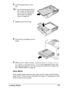 Page 105Loading Media 95
6Load the paper face up in the 
tray.
Do not load the paper above 
the 
↑ mark. For the informa-
tion on the tray capacity for 
each media, see “Media 
Types” on page 85. 
7Reattach the lid of the tray.
8Push the tray completely into the 
printer.
9Select PAPER MENU/PAPER SOURCE/TRAY X (Tray 1/2/3/
4)/PAPER SIZE
 and PAPER TYPE in the configuration menu, and 
then select the setting for the size and type of media that is loaded. See 
also “PAPER MENU” on page 36.
Other Media
When...