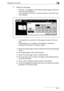 Page 273Application Functions6
bizhub 500/420/360 (Phase 3) 6-31
6Specify the title pages.
– Touch [P---] to highlight it, then enter the desired page number from 
the control panel keypad.
– Touch up/down arrow keys to scroll the screen to use all 30 keys.
– Touch [Select].
– To change the tray selection for title pages, proceed to the next 
step.
– If tray selection is not needed, touch [Select] to display the 
Chapters Check Screen. Proceed to step 8.
?What if an entered page number is larger than the total...