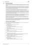 Page 8bizhub 423/363/283/2231-4
1.2 Security Functions1
1.2 Security Functions
Setting the Enhanced Security Mode to [ON] will validate the security function of this machine. For details of 
the settings of different security functions to be changed by turning [ON] the Enhanced Security Mode, see 
page 2-8.
Setting the Enhanced Security Mode to [ON] will enhance the authentication function. Access control is then 
provided through password authentication for any access to the Administrator Settings, User...