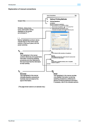 Page 6Fax Driverx-5
Introduction
Explanation of manual conventions
Downloaded From ManualsPrinter.com Manuals 