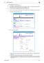 Page 133bizhub 652/5523-23
3.4 User Box Function3

0For the logon procedure, see page 3-2.
0Do not leave the machine while you are in the user operation mode. If it is absolutely necessary to leave 
the machine, be sure first to log off from the user operation mode.
0For the procedure to change the User Box setting, see page 3-25.
1Log on to the user operation mode through User Authentication from the PageScope Web Connection.
2Click [Create User Box] of the Box menu.
3Make the necessary settings.
%Be sure to...