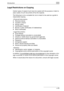 Page 30Introduction
bizhub 750/600 x-29
Legal Restrictions on Copying
Certain types of original must never be copied with the purpose or intent to 
pass copies of such documents off as the originals.
The following is not a complete list, but is meant to be used as a guide to 
responsible copying.

-Personal checks
-Traveler’s checks
-Money orders
-Certificates of deposit
-Bonds or other certificates of indebtedness
-Stock certificates

-Food stamps
-Postage stamps (canceled or uncanceled)
-Checks or drafts...