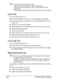 Page 158Printer Driver Settings 144
Do not use the following types of paper.
- Paper that has been printed on with an inkjet printer
- Paper that has been printed on with a monochrome/color laser 
printer/copier
- Paper that has been printed on with any other printer or fax machine
Layout Tab
The Layout Tab allows you to
„Print several pages of a document on the same page (N-up printing)
„Print a single copy for enlargement and print several pages (PCL printer 
driver only)
„Rotate the print image 180 degrees...