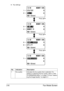 Page 17Fax Mode Screen 2-6
-Fax settings
No. Indication Description
1 Fax quality Indicates the fax quality that is selected. For 
details on selecting the fax quality, refer to “FAX 
TX OPERATION Menu” on page 2-19 and “Select-
ing the Image Quality” on page 3-7.
Press +/,
Press +/,
Press +/,
Downloaded From ManualsPrinter.com Manuals 