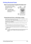 Page 78Printing Received Faxes5-5
Printing Received Faxes
What Is the Guaranteed Imageable (Printable) Area?
The printable area on all media 
sizes is up to 4.0 mm (0.157) from 
the edges of the media.
dThe printable area of 
received faxes differs 
depending on the sender’s 
scanning area.
Printing Received Faxes on Both Sides of Paper
Paper can be conserved by printing on both sides of the page when a docu-
ment containing multiple pages is received.
To enable duplex printing, set [FAX RX OPERATION]/[DUPLEX...