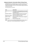 Page 79Printing Received Faxes 5-6
Adding the Sender’s Information When Printing Faxes
If [FOOTER] setting in the [UTILITY] menu is set to [ON], information such as 
the sender’s fax number, reception date/time, session number and page 
number can be printed 4.0 mm (0.157) from the bottom edge of the fax that 
is received and printed.
The following items in the footer.
dTo print the footer, set [FAX RX OPERATION]/[FOOTER] to [ON]. For 
details refer to “FAX RX OPERATION Menu” on page 2-22.
Item Description
This...