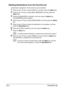 Page 91Favorite List 6-4
Deleting Destinations from the Favorite List
A destination registered in the favorite list can be deleted.
1Press the + or , key to select [UTILITY], and then press the Select key.
2Press the + or , key to select [DIAL REGISTER], and then press the 
Select key.
3Check that [FAVORITE] is selected, and then press the Select key.
The [FAVORITE] screen appears.
4Press the + or , key to select [CHECK/EDIT], and then press the Select 
key.
5Press the + or , key to select the destination to be...