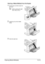 Page 320Clearing Media Misfeeds13-15
Clearing a Media Misfeed from the Duplex
1Pull the lever, and then open the 
right door.
Before opening the right 
door, fold up Tray 1.
2Carefully pull out the misfed 
media.
3Close the right door.
Downloaded From ManualsPrinter.com Manuals 