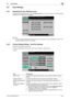 Page 193bizhub C360/C280/C2209-24
9.3 User Settings9
9.3 User Settings
9.3.1 Displaying the User Settings screen
To display the User Settings screen, press the Utility/Counter key on the control panel, and then select [User 
Settings] from the Utility menu that appears.
Reference
-An item can also be selected by pressing the key on the keypad for the correspondent number. To se-
lect [User Settings], press 2 on the keypad.
9.3.2 Custom Display Settings - Scan/Fax Settings
Customize the Fax/Scan mode screen....