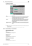 Page 236bizhub C360/C280/C22010-40
10.5 Administrator Settings (IP/I-FAX)10
IP Address Fax Setting
Specify the operation mode for IP Address Fax.
Reference
-When selecting mode 2, check that the recipients machine supports color reception based on the di-
rect SMTP standard.
-CIAJ stands for Communications and Information network Association of Japan.
10.5.14 Security Settings - Security Details
Manual Destination Input
dReference
For the setting procedure, refer to page 10-11.
Restrict Fax TX
dReference
For the...