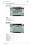 Page 65bizhub C360/C280/C2205-14
5.3 Fax/scan mode menu tree5
5.3 Fax/scan mode menu tree
The following describes the screen components and settings of the functions available in Fax/scan mode.
[Address Book] tab
The following settings can be configured with the [Address Book] tab. (page 5-20) 
[Direct Input] tab
The following settings can be configured with the [Direct Input] tab. (page 5-25)  First level
[Search] (p. 5-21)
[Scan Settings] (p. 5-36)
[Original Settings] (p. 5-55)
[Communication Settings] (p....